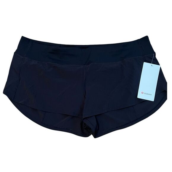 Lululemon Speed Up LR Low Rise Short 2.5" Lined BLK Black Size 14 NWT Athleisure - Picture 1 of 9
